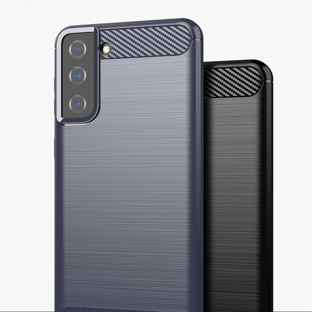 Hurtel Carbon Case mallille Samsung Galaxy S21+ 5G (S21 Plus 5G), sininen hinta ja tiedot | Puhelimen kuoret ja kotelot | hobbyhall.fi