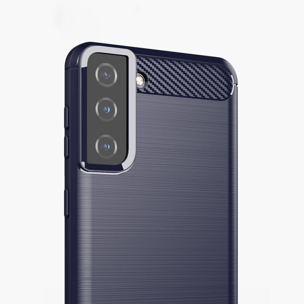 Hurtel Carbon Case mallille Samsung Galaxy S21+ 5G (S21 Plus 5G), sininen hinta ja tiedot | Puhelimen kuoret ja kotelot | hobbyhall.fi