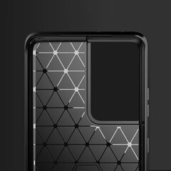 Hurtel Carbon Case mallille Samsung Galaxy S21 Ultra 5G, musta hinta ja tiedot | Puhelimen kuoret ja kotelot | hobbyhall.fi