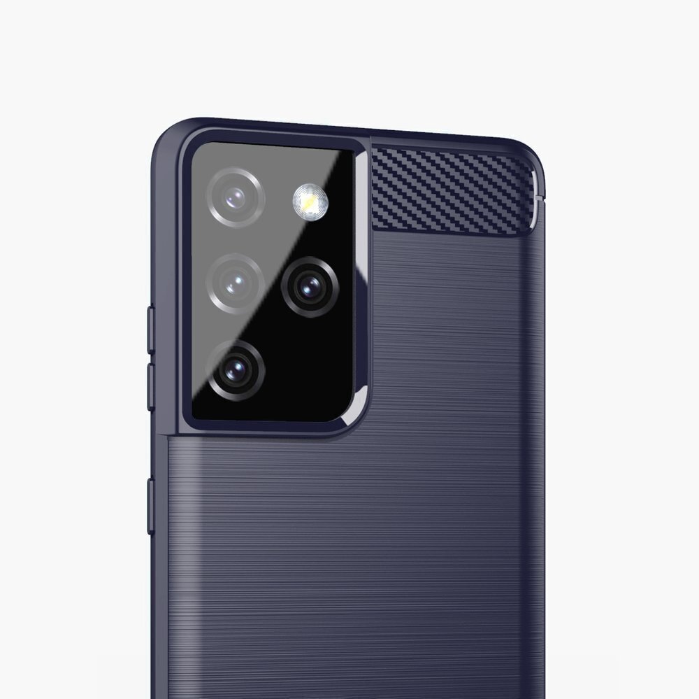 Hurtel Carbon Case mallille Samsung Galaxy S21 Ultra 5G, sininen hinta ja tiedot | Puhelimen kuoret ja kotelot | hobbyhall.fi
