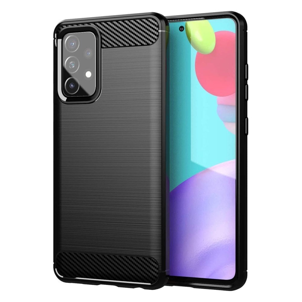 Hurtel Carbon Case mallille Samsung Galaxy A72 4G, musta hinta ja tiedot | Puhelimen kuoret ja kotelot | hobbyhall.fi