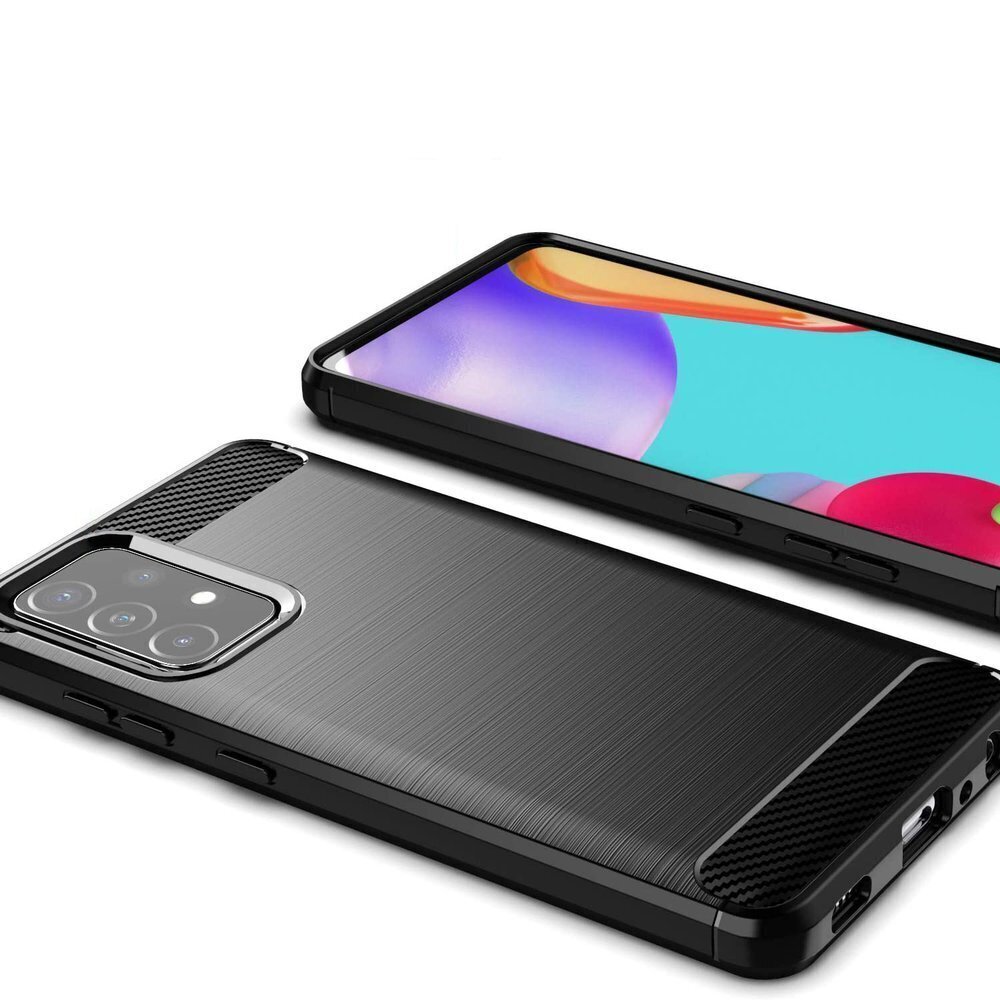 Hurtel Carbon Case mallille Samsung Galaxy A72 4G, musta hinta ja tiedot | Puhelimen kuoret ja kotelot | hobbyhall.fi