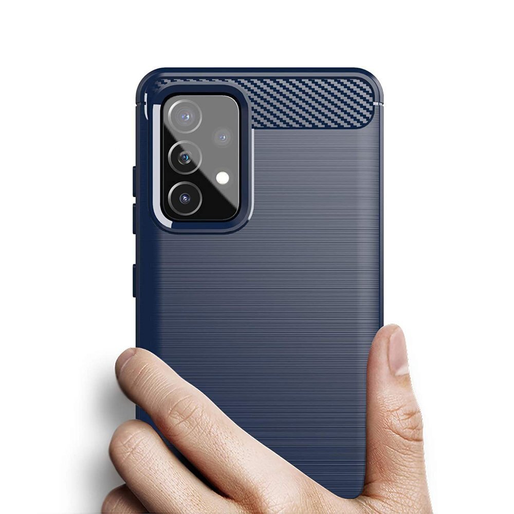 Hurtel Carbon Case mallille Samsung Galaxy A72 4G, sininen hinta ja tiedot | Puhelimen kuoret ja kotelot | hobbyhall.fi