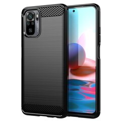 Hurtel Carbon Case mallille Xiaomi Redmi Note 10 5G, musta hinta ja tiedot | Puhelimen kuoret ja kotelot | hobbyhall.fi