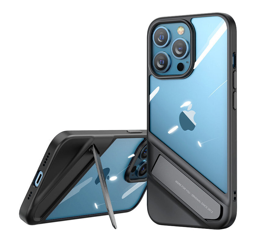 Ugreen Fusion Kickstand Case Hard Cover with Gel Frame and Stand, mallille iPhone 13 Pro, musta hinta ja tiedot | Puhelimen kuoret ja kotelot | hobbyhall.fi