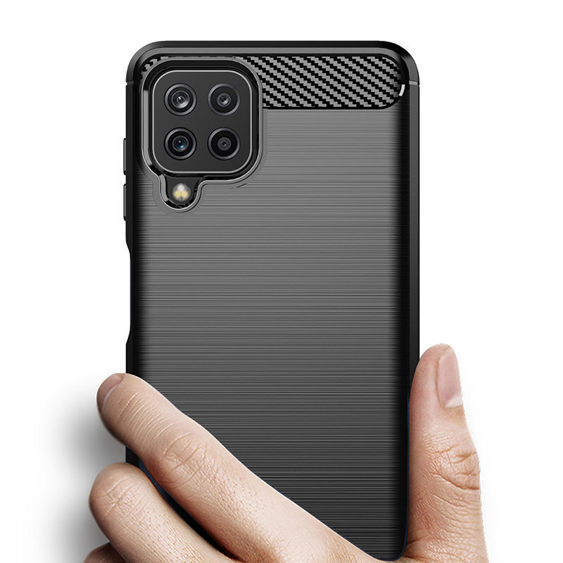 Hurtel Carbon Case mallille Samsung Galaxy A22 4G, musta hinta ja tiedot | Puhelimen kuoret ja kotelot | hobbyhall.fi