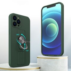 Ring Case silicone case with finger grip and stand, mallille iPhone 11 Pro, vihreä hinta ja tiedot | Puhelimen kuoret ja kotelot | hobbyhall.fi