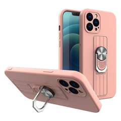 Ring Case silicone case with finger grip and stand, mallille iPhone 12 mini, pinkki hinta ja tiedot | Puhelimen kuoret ja kotelot | hobbyhall.fi