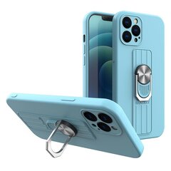 Ring Case silicone case with finger grip and stand, mallille iPhone 12, sininen hinta ja tiedot | Puhelimen kuoret ja kotelot | hobbyhall.fi