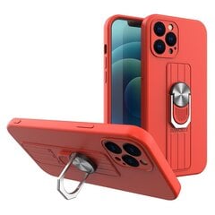 Ring Case silicone case with finger grip and stand, mallille iPhone 12 Pro, punainen hinta ja tiedot | Puhelimen kuoret ja kotelot | hobbyhall.fi