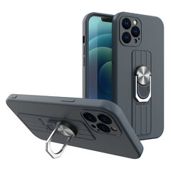 Ring Case silicone case with finger grip and stand, mallille iPhone 12 Pro Max, sininen hinta ja tiedot | Puhelimen kuoret ja kotelot | hobbyhall.fi