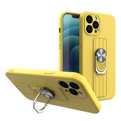 Ring Case silicone case with finger grip and stand, mallille iPhone 12 Pro Max, keltainen hinta ja tiedot | Puhelimen kuoret ja kotelot | hobbyhall.fi