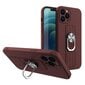 Ring Case silicone case with finger grip and stand, mallille iPhone 13 Pro, Ruskea hinta ja tiedot | Puhelimen kuoret ja kotelot | hobbyhall.fi