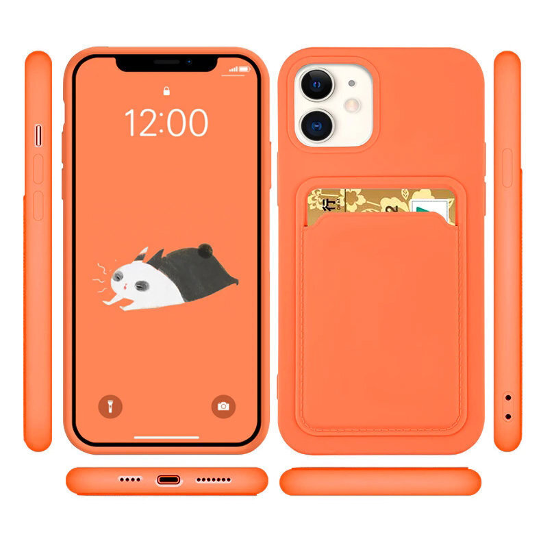 Hurtel Card Case mallille iPhone 12 Pro Max, oranssi hinta ja tiedot | Puhelimen kuoret ja kotelot | hobbyhall.fi