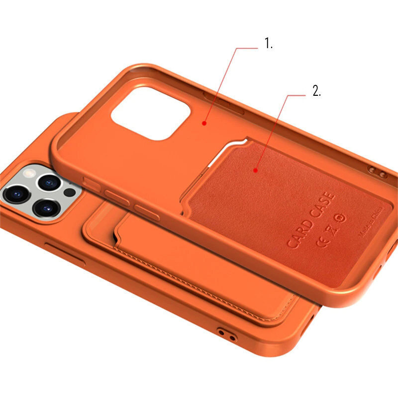 Hurtel Card Case mallille iPhone 12 Pro Max, oranssi hinta ja tiedot | Puhelimen kuoret ja kotelot | hobbyhall.fi