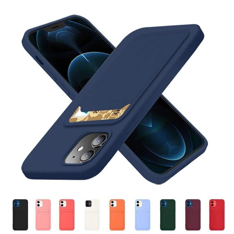 Hurtel Card Case mallille Samsung Galaxy S21+ 5G (S21 Plus 5G), sininen hinta ja tiedot | Puhelimen kuoret ja kotelot | hobbyhall.fi