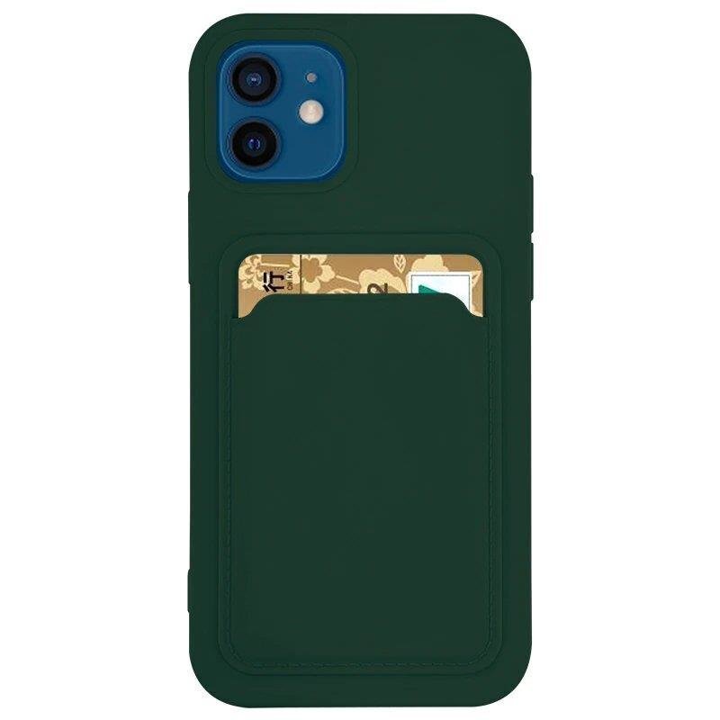 Hurtel Card Case mallille Samsung Galaxy S21 Ultra 5G, vihreä hinta ja tiedot | Puhelimen kuoret ja kotelot | hobbyhall.fi