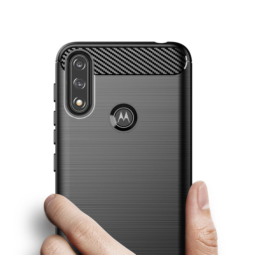 Hurtel Carbon Case mallille Motorola Moto E7i Power, musta hinta ja tiedot | Puhelimen kuoret ja kotelot | hobbyhall.fi