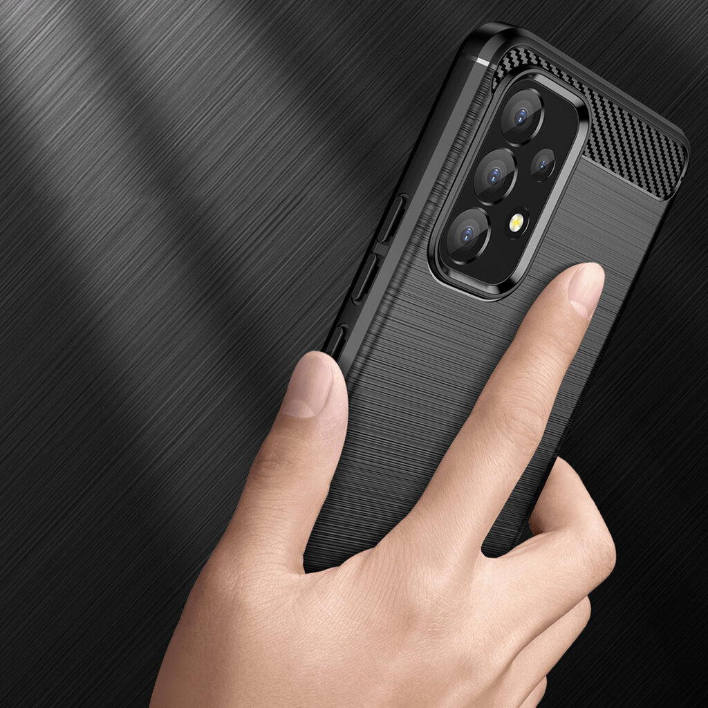 Hurtel Carbon Case mallille Samsung Galaxy A53 5G, musta hinta ja tiedot | Puhelimen kuoret ja kotelot | hobbyhall.fi