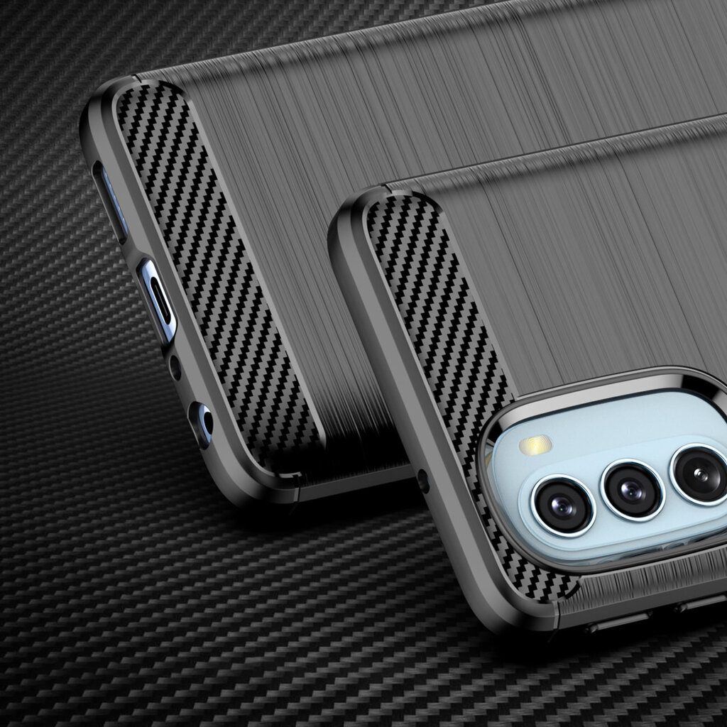 Hurtel Carbon Case mallille Motorola Moto G51 5G, musta hinta ja tiedot | Puhelimen kuoret ja kotelot | hobbyhall.fi