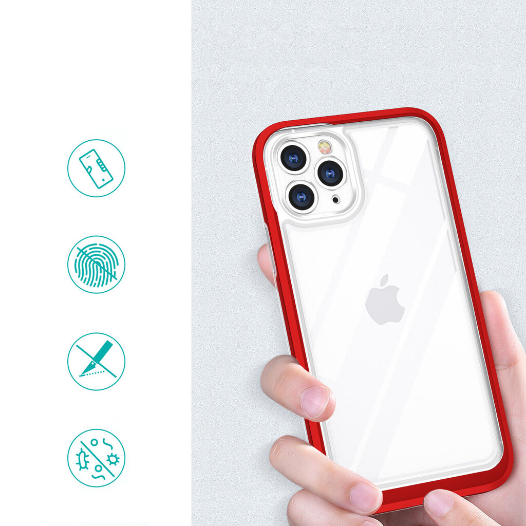 Hurtel Clear 3in1 Case mallille iPhone 11 Pro, punainen hinta ja tiedot | Puhelimen kuoret ja kotelot | hobbyhall.fi