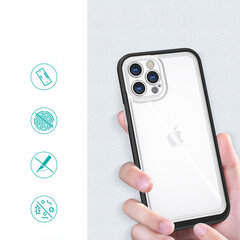 Hurtel Clear 3in1 Case mallille iPhone 12 Pro, musta hinta ja tiedot | Puhelimen kuoret ja kotelot | hobbyhall.fi