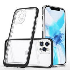 Hurtel Clear 3in1 Case mallille iPhone 12 Pro, musta hinta ja tiedot | Puhelimen kuoret ja kotelot | hobbyhall.fi