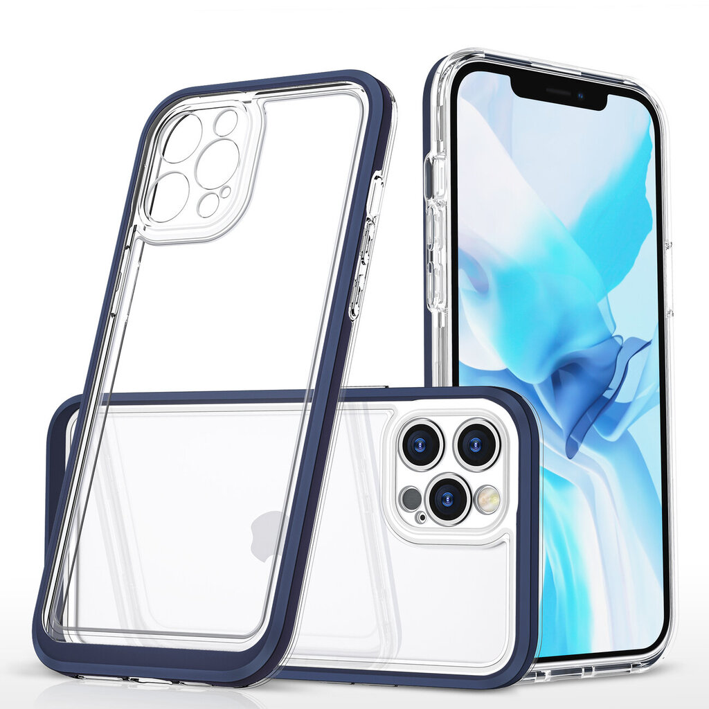 Hurtel Clear 3in1 Case mallille iPhone 12 Pro, sininen hinta ja tiedot | Puhelimen kuoret ja kotelot | hobbyhall.fi