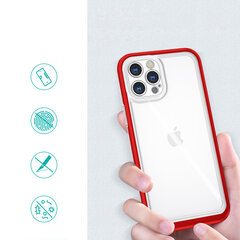 Hurtel Clear 3in1 Case mallille iPhone 12 Pro, punainen hinta ja tiedot | Puhelimen kuoret ja kotelot | hobbyhall.fi