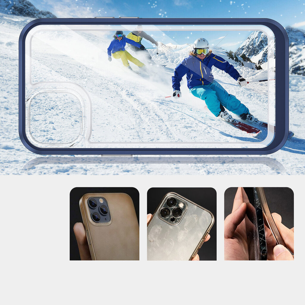 Hurtel Clear 3in1 Case mallille iPhone 13, sininen hinta ja tiedot | Puhelimen kuoret ja kotelot | hobbyhall.fi