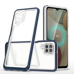 Hurtel Clear 3in1 Case mallille Samsung Galaxy A12 5G, sininen hinta ja tiedot | Puhelimen kuoret ja kotelot | hobbyhall.fi