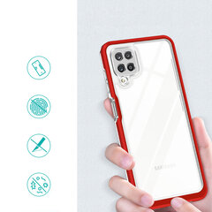 Hurtel Clear 3in1 Case mallille Samsung Galaxy A12 5G, punainen hinta ja tiedot | Puhelimen kuoret ja kotelot | hobbyhall.fi