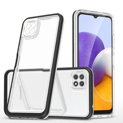 Hurtel Clear 3in1 Case mallille Samsung Galaxy A22 5G, musta hinta ja tiedot | Puhelimen kuoret ja kotelot | hobbyhall.fi