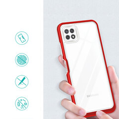 Hurtel Clear 3in1 Case mallille Samsung Galaxy A22 5G, punainen hinta ja tiedot | Puhelimen kuoret ja kotelot | hobbyhall.fi