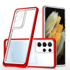 Hurtel Clear 3in1 Case mallille Samsung Galaxy S21 Ultra 5G, punainen hinta ja tiedot | Puhelimen kuoret ja kotelot | hobbyhall.fi