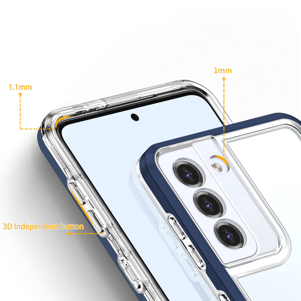 Hurtel Clear 3in1 Case mallille Samsung Galaxy S22, sininen hinta ja tiedot | Puhelimen kuoret ja kotelot | hobbyhall.fi