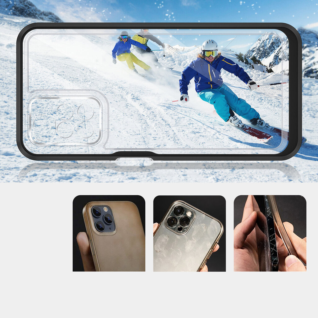 Hurtel Clear 3in1 Case mallille Xiaomi Redmi 10, musta hinta ja tiedot | Puhelimen kuoret ja kotelot | hobbyhall.fi