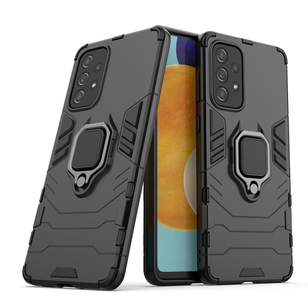 Ring Armor tough hybrid case cover + magnetic holder, mallille Samsung Galaxy A73, musta hinta ja tiedot | Puhelimen kuoret ja kotelot | hobbyhall.fi