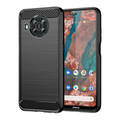 Hurtel Carbon Case mallille Nokia X100, musta hinta ja tiedot | Puhelimen kuoret ja kotelot | hobbyhall.fi