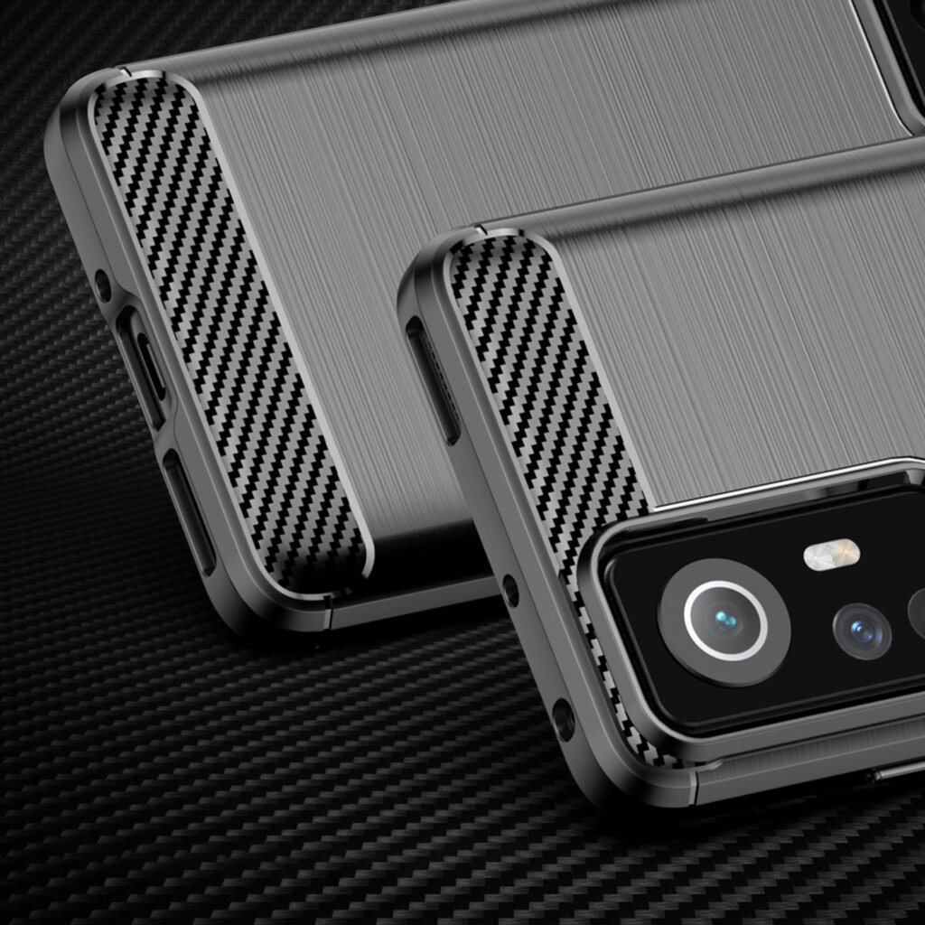 Hurtel Carbon Case mallille Xiaomi 12 / 12X, musta hinta ja tiedot | Puhelimen kuoret ja kotelot | hobbyhall.fi