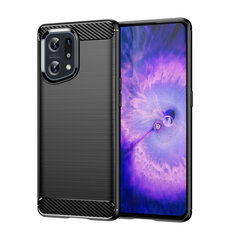 Hurtel Carbon Case mallille Oppo Find X5, musta hinta ja tiedot | Puhelimen kuoret ja kotelot | hobbyhall.fi