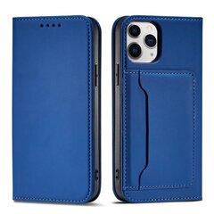 Hurtel Magnet Card Case mallille iPhone 12 Pro, sininen hinta ja tiedot | Puhelimen kuoret ja kotelot | hobbyhall.fi