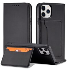 Hurtel Magnet Card Case mallille iPhone 12 Pro Max, musta hinta ja tiedot | Puhelimen kuoret ja kotelot | hobbyhall.fi