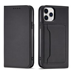 Hurtel Magnet Card Case mallille iPhone 12 Pro Max, musta hinta ja tiedot | Puhelimen kuoret ja kotelot | hobbyhall.fi