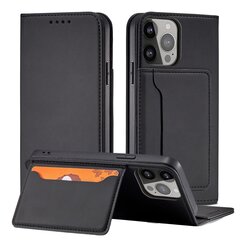 Hurtel Magnet Card Case mallille iPhone 13, musta hinta ja tiedot | Puhelimen kuoret ja kotelot | hobbyhall.fi