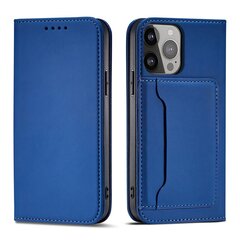 Hurtel Magnet Card Case mallille iPhone 13, sininen hinta ja tiedot | Puhelimen kuoret ja kotelot | hobbyhall.fi