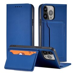 Hurtel Magnet Card Case mallille iPhone 13 Pro Max, sininen hinta ja tiedot | Puhelimen kuoret ja kotelot | hobbyhall.fi