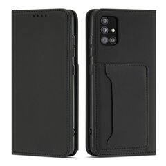 Hurtel Magnet Card Case mallille Samsung Galaxy A52 5G, musta hinta ja tiedot | Puhelimen kuoret ja kotelot | hobbyhall.fi