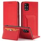 Hurtel Magnet Card Case mallille Samsung Galaxy A52 5G, punainen hinta ja tiedot | Puhelimen kuoret ja kotelot | hobbyhall.fi