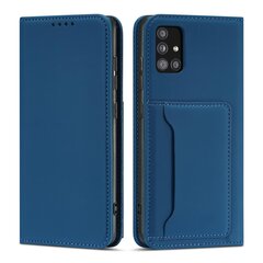 Hurtel Magnet Card Case mallille Samsung Galaxy A13 5G, sininen hinta ja tiedot | Puhelimen kuoret ja kotelot | hobbyhall.fi